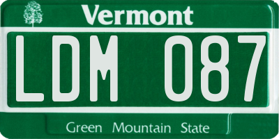 VT license plate LDM087