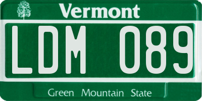 VT license plate LDM089