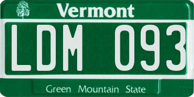 VT license plate LDM093