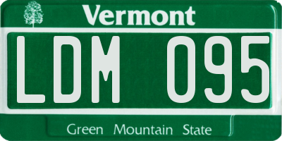 VT license plate LDM095