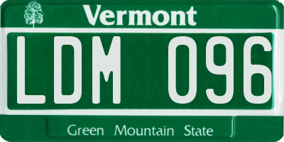 VT license plate LDM096