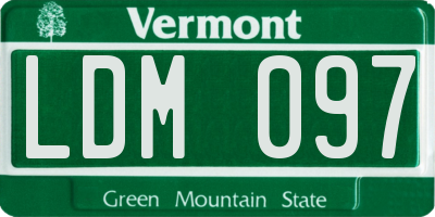 VT license plate LDM097