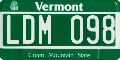 VT license plate LDM098