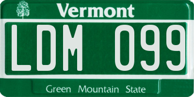 VT license plate LDM099
