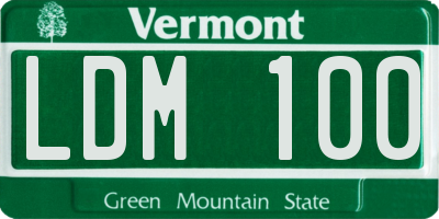 VT license plate LDM100