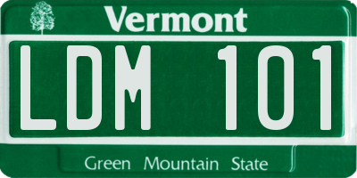 VT license plate LDM101