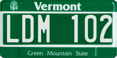 VT license plate LDM102