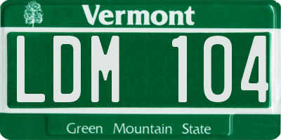 VT license plate LDM104