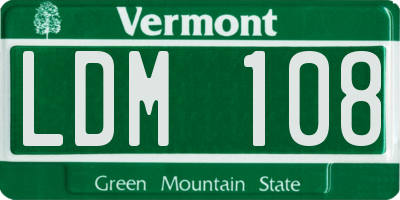 VT license plate LDM108