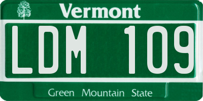 VT license plate LDM109