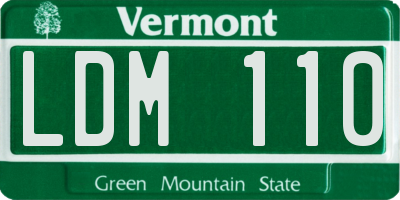 VT license plate LDM110