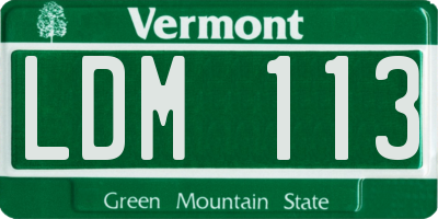 VT license plate LDM113