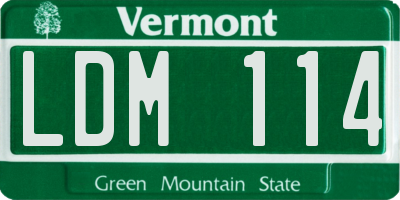 VT license plate LDM114