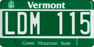 VT license plate LDM115