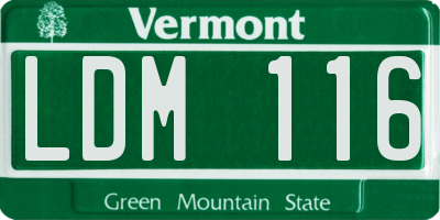 VT license plate LDM116