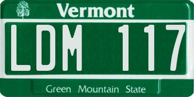VT license plate LDM117
