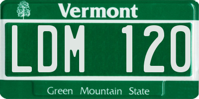 VT license plate LDM120