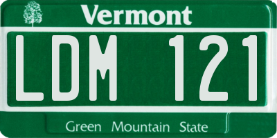VT license plate LDM121