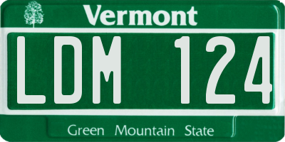 VT license plate LDM124