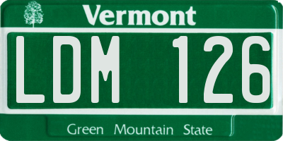 VT license plate LDM126