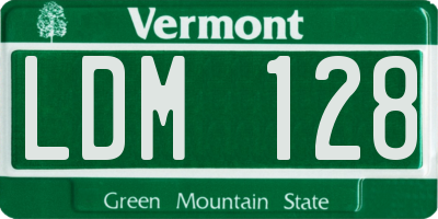 VT license plate LDM128