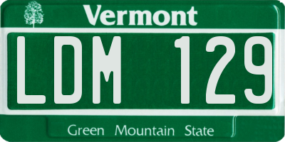 VT license plate LDM129