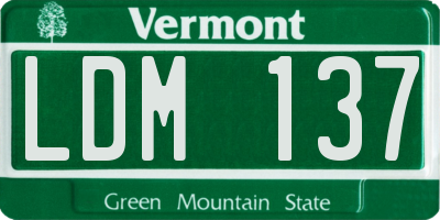 VT license plate LDM137