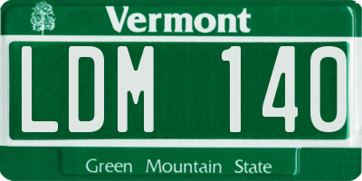 VT license plate LDM140