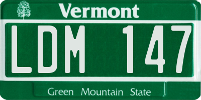 VT license plate LDM147