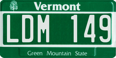 VT license plate LDM149