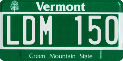 VT license plate LDM150