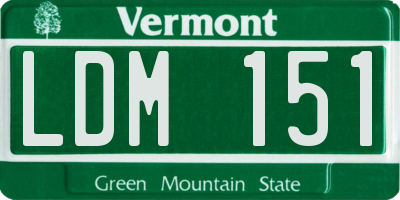 VT license plate LDM151