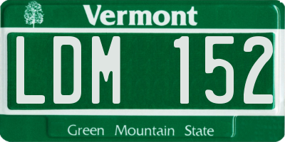 VT license plate LDM152