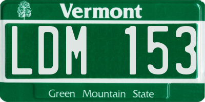 VT license plate LDM153