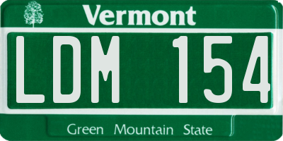 VT license plate LDM154