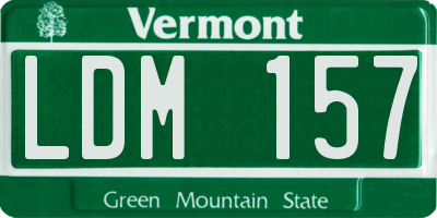 VT license plate LDM157