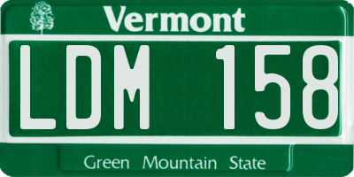 VT license plate LDM158