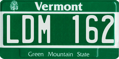 VT license plate LDM162