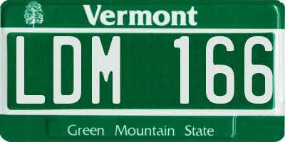 VT license plate LDM166
