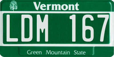 VT license plate LDM167
