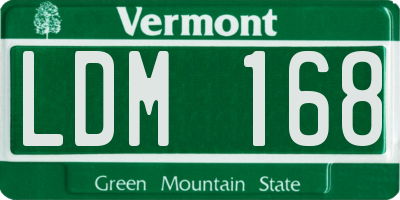 VT license plate LDM168