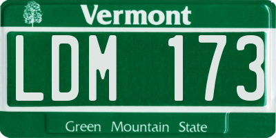 VT license plate LDM173