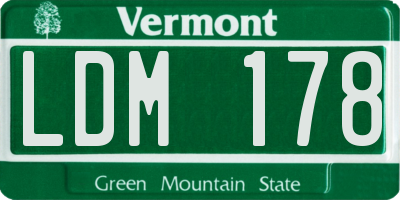 VT license plate LDM178