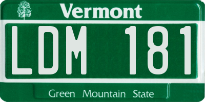 VT license plate LDM181