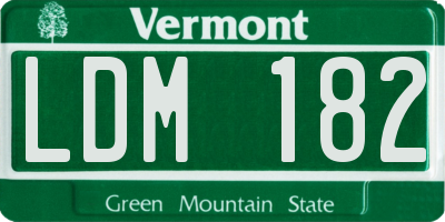 VT license plate LDM182