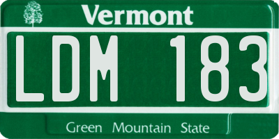 VT license plate LDM183