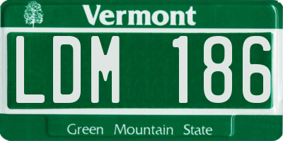 VT license plate LDM186