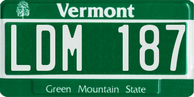 VT license plate LDM187