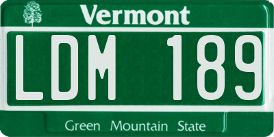 VT license plate LDM189