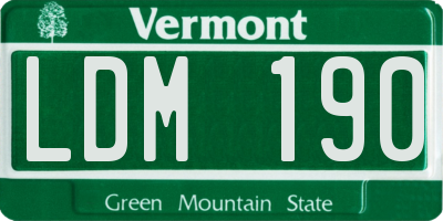 VT license plate LDM190